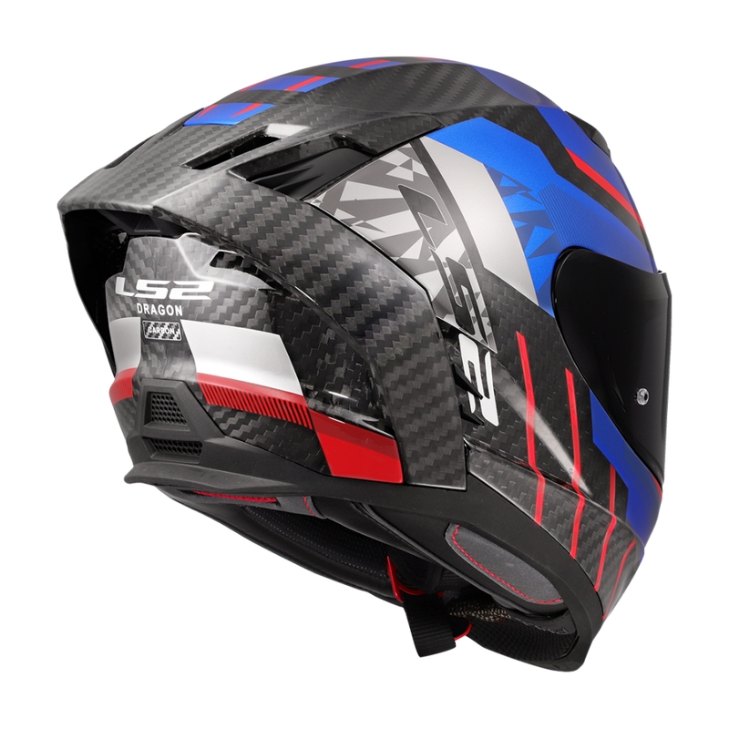 Integralhelm Motorrad LS2 FF807 Dragon Trax blau-rot