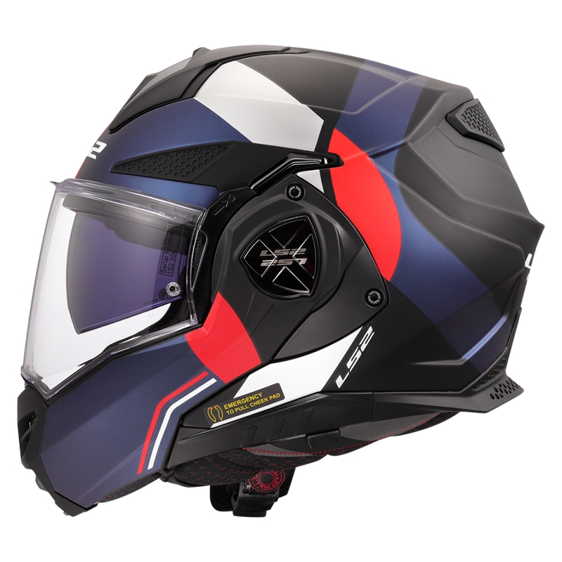 Klapphelm Motorrad LS2 FF901 Advant X Ultra blau-rot