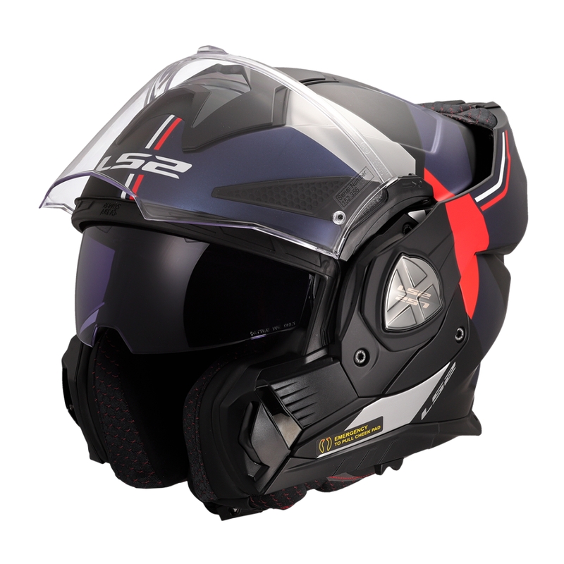 Klapphelm Motorrad LS2 FF901 Advant X Ultra blau-rot