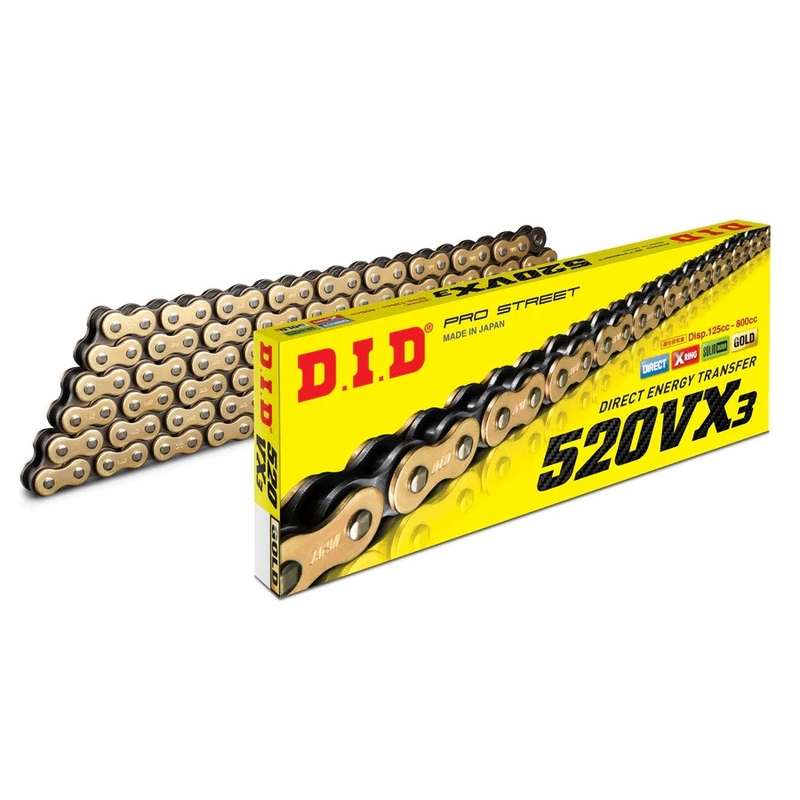 VX series X-Ring chain D.I.D Chain 520VX3 120 L golden/schwarz