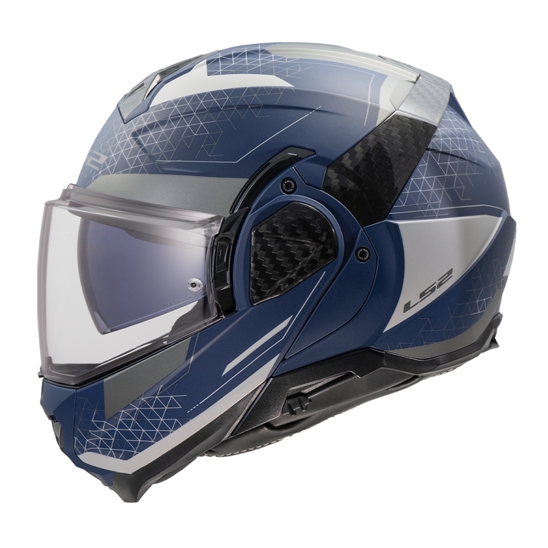 Klapphelm Motorrad LS2 FF910 Advant II Astral matt blau-grau