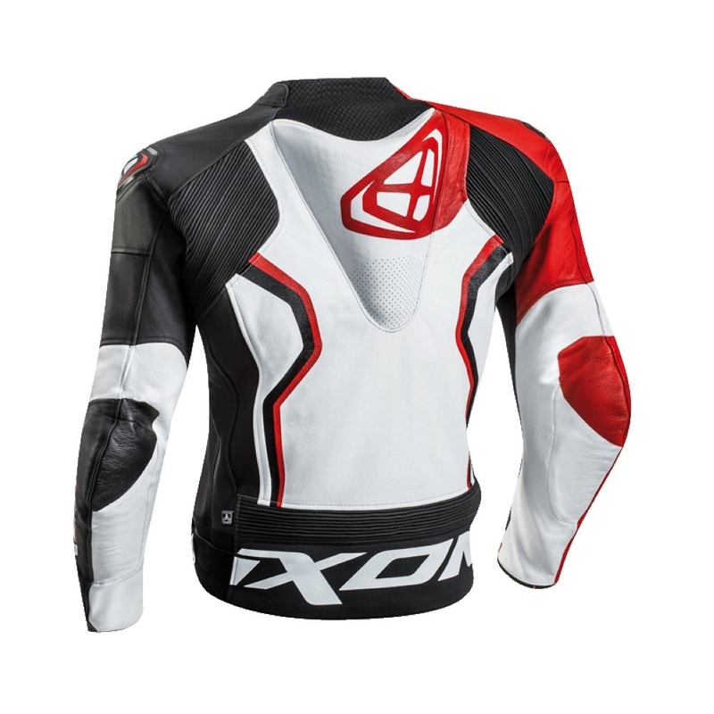 Motorradjacke IXON Falcon weiß-rot-schwarz Ausverkauf