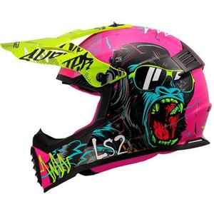 Kinder-Motocrosshelm LS2 MX437 Fast EVO Mini Gorilla lila