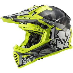 Kinder Motocrosshelm LS2 MX437 Fast EVO Mini Crusher schwarz-gelb
