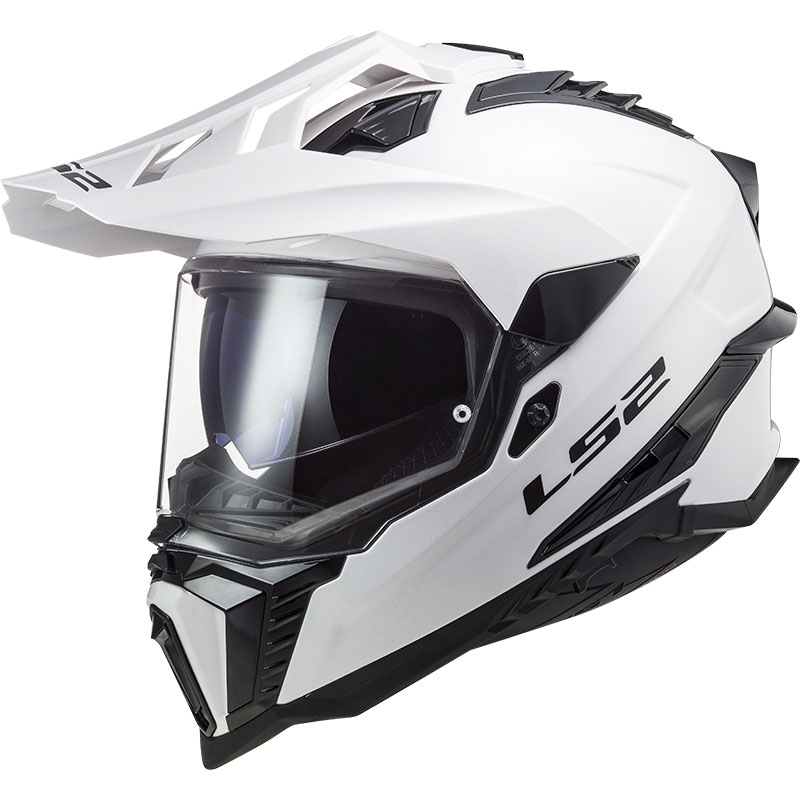 Enduro-Motorradhelm LS2 MX701 Explorer, einfarbig weiß