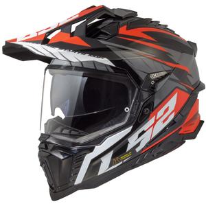 Enduro Motorradhelm LS2 MX701 Explorer Spire schwarz-grau-rot