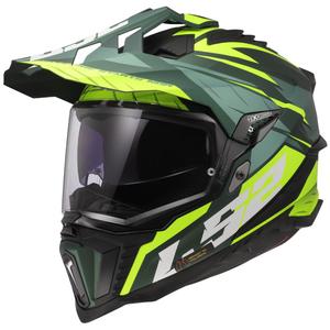 Enduro-Motorradhelm LS2 MX701 Explorer Spire grün-fluogelb