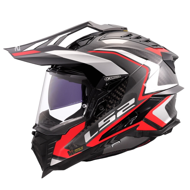 Enduro-Motorradhelm LS2 MX701 Explorer C Frontier II rot