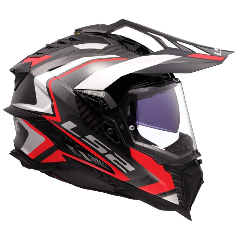Enduro-Motorradhelm LS2 MX701 Explorer C Frontier II rot