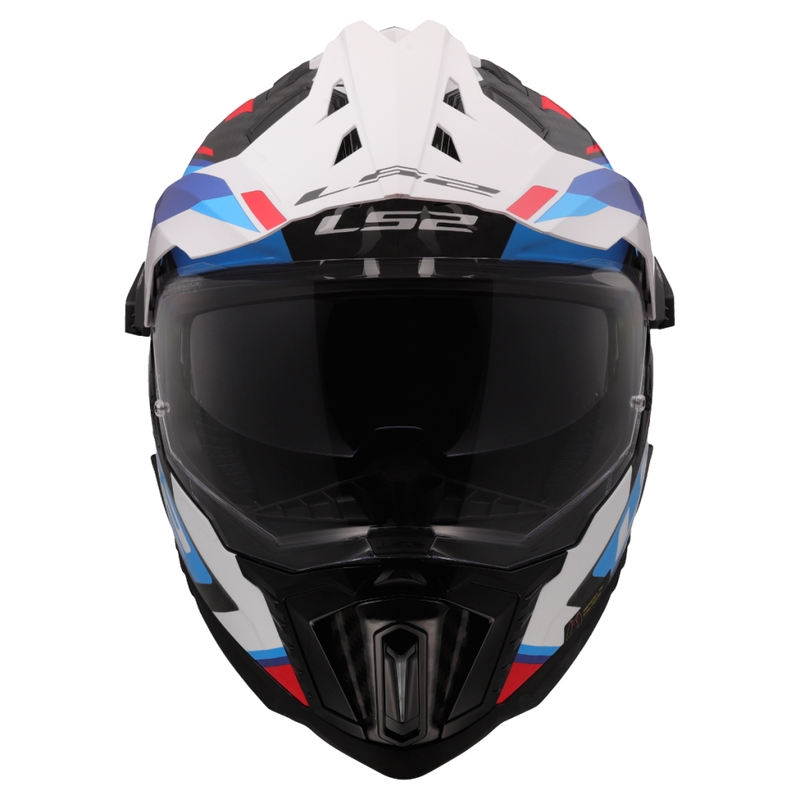 Enduro-Motorradhelm LS2 MX701 Explorer C Frontier II weiß-blau