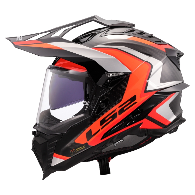 Enduro-Motorradhelm LS2 MX701 Explorer C Frontier II orange