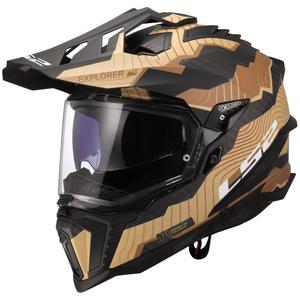 Enduro-Motorradhelm LS2 MX701 Explorer C Trick braun-sand