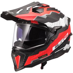 Enduro Motorradhelm LS2 MX701 Explorer C Trick weiß-rot