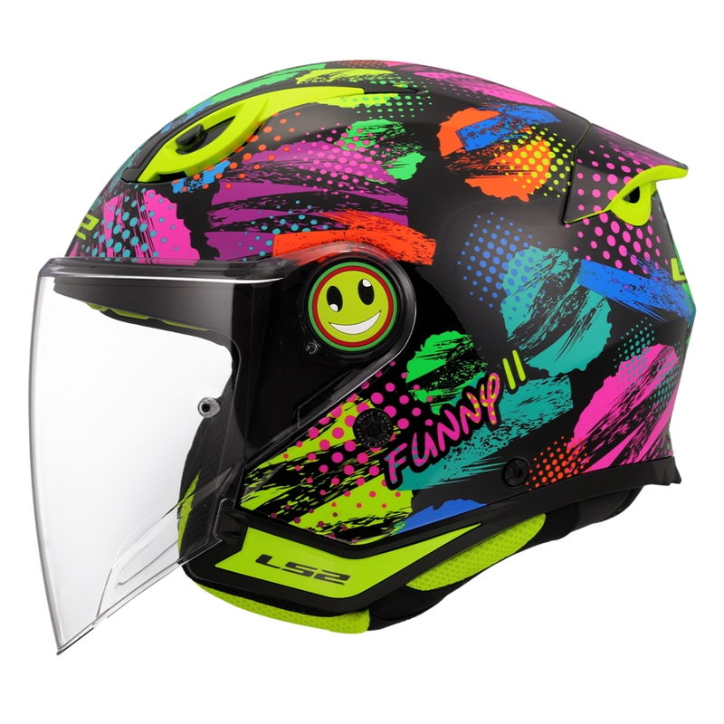 Kinder-Jet-Motorradhelm LS2 OF622 Funny II Joy schwarz