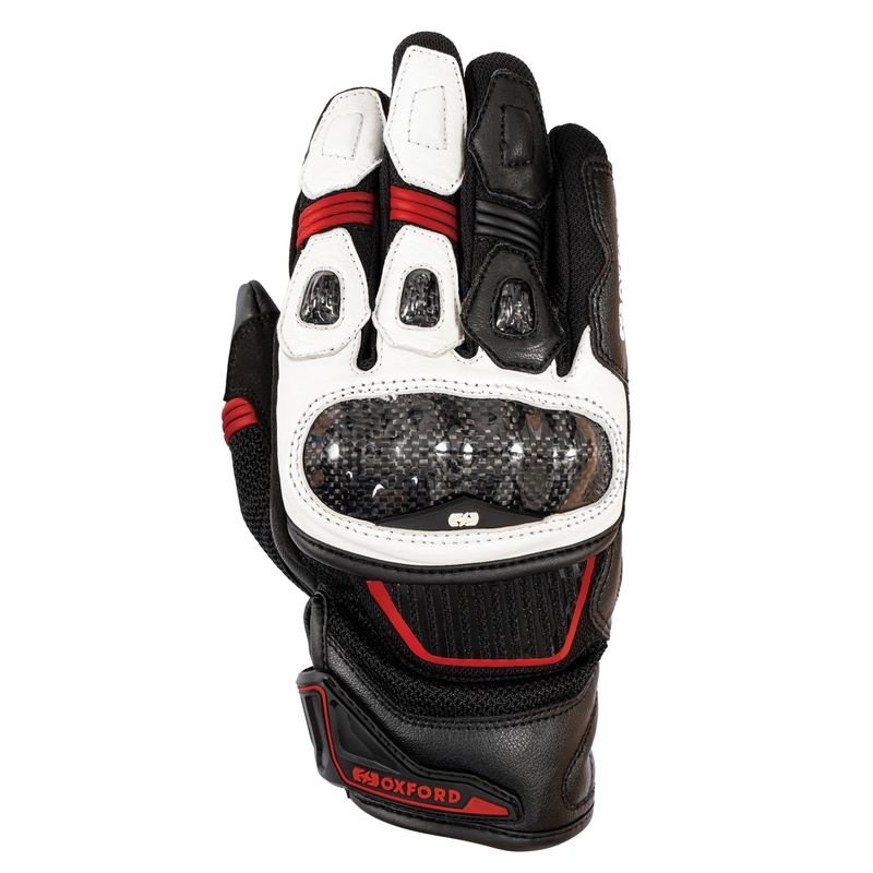 Oxford RP-4S 3.0 Motorradhandschuhe weiß-schwarz-rot