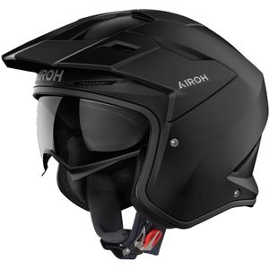 Trial-Motorradhelm Airoh Kombakt Farbe mattschwarz