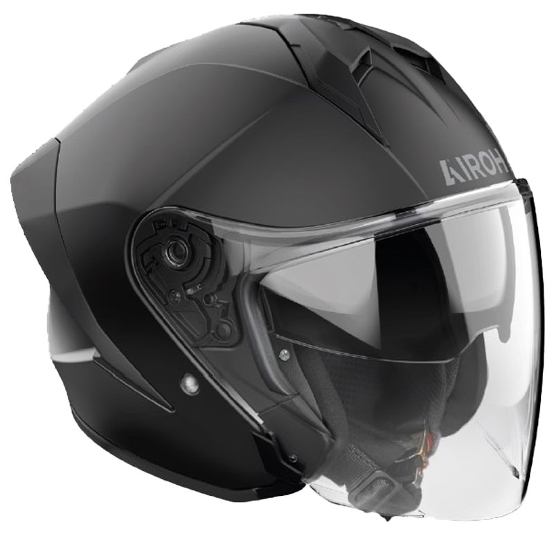 Airoh H21 Color Motorradhelm mit offenem Gesicht, Mattschwarz