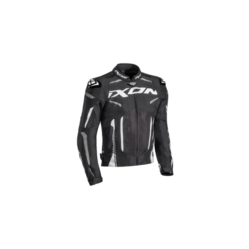 IXON Gyre schwarz-weiße Motorradjacke Ausverkauf