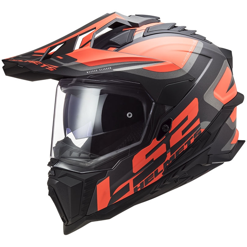Endurohelm LS2 MX701 Explorer Alter schwarz-fluo orange-grau matt