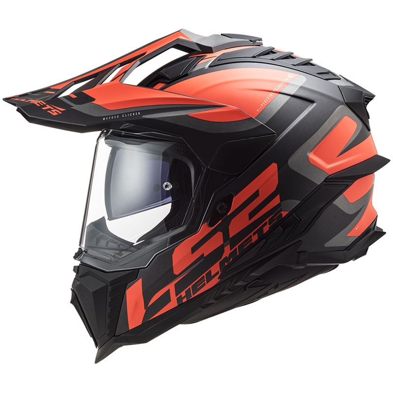 Endurohelm LS2 MX701 Explorer Alter schwarz-fluo orange-grau matt