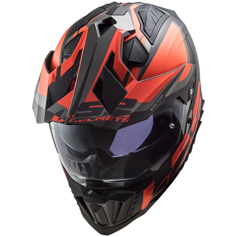 Endurohelm LS2 MX701 Explorer Alter schwarz-fluo orange-grau matt