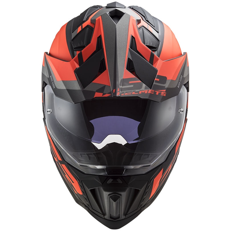 Endurohelm LS2 MX701 Explorer Alter schwarz-fluo orange-grau matt