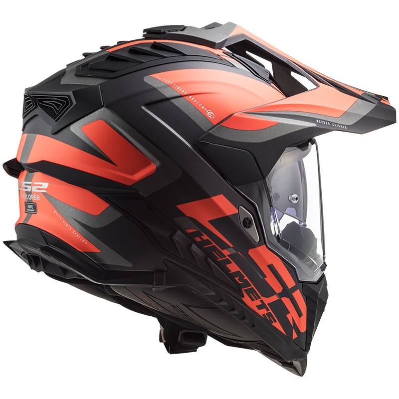 Endurohelm LS2 MX701 Explorer Alter schwarz-fluo orange-grau matt