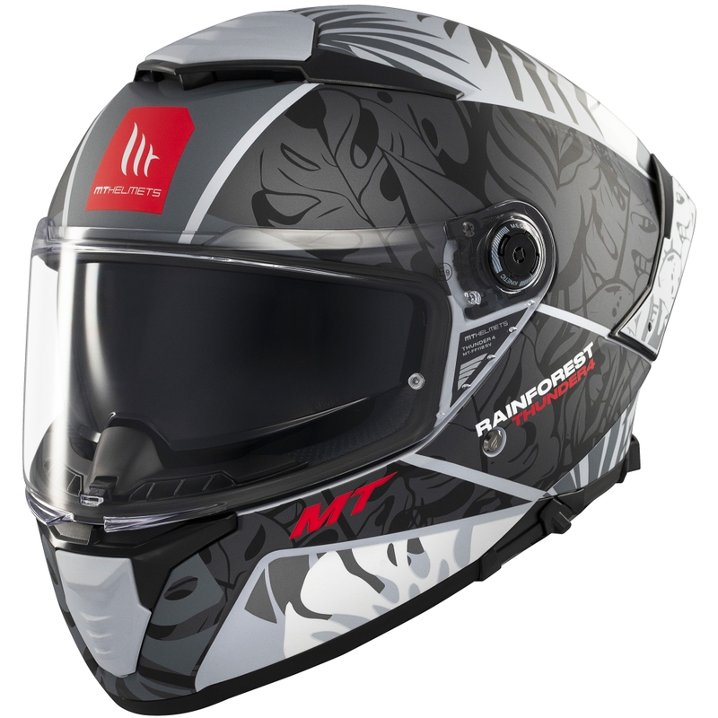 Integrierter Motorradhelm MT Thunder 4 SV Rainforest mattschwarz-weiß