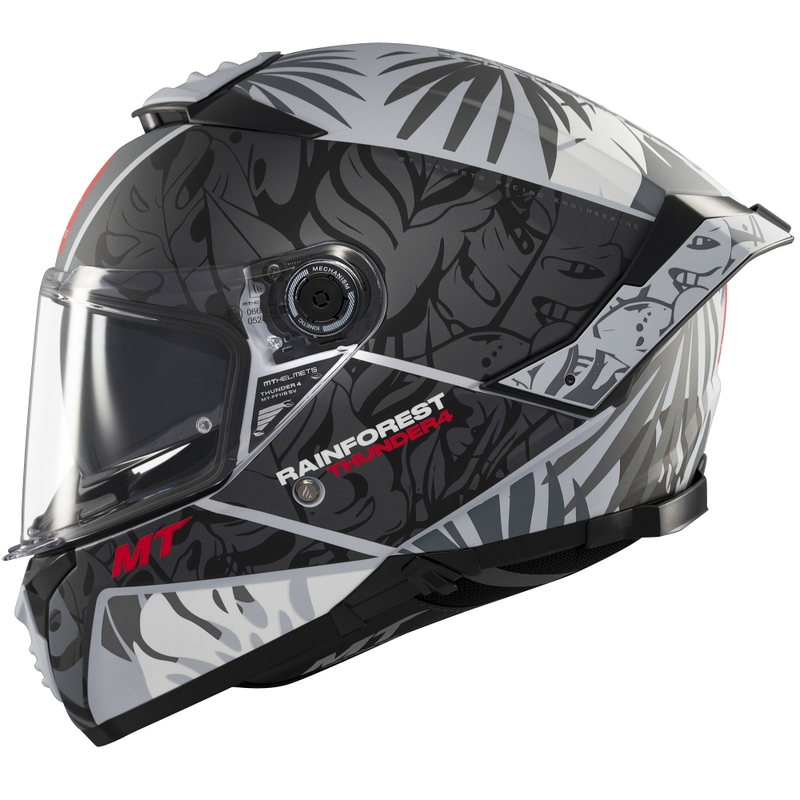 Integrierter Motorradhelm MT Thunder 4 SV Rainforest mattschwarz-weiß