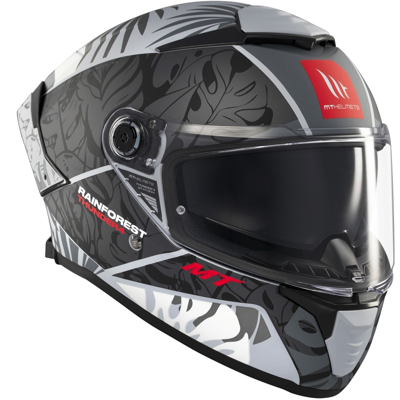 Integrierter Motorradhelm MT Thunder 4 SV Rainforest mattschwarz-weiß