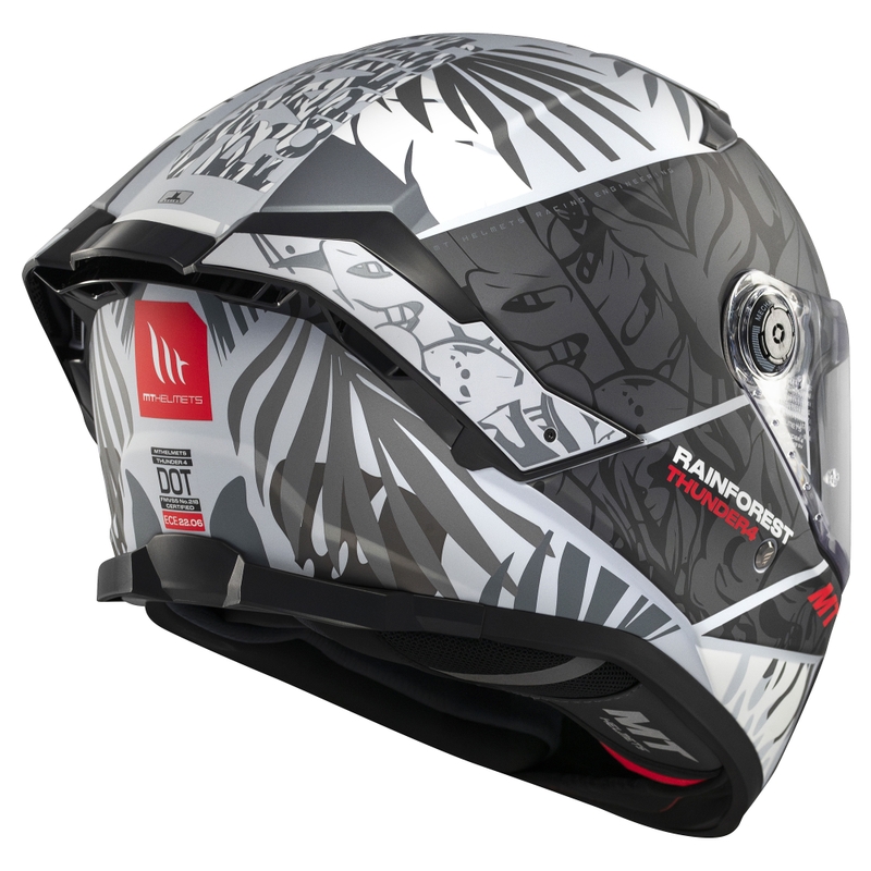 Integrierter Motorradhelm MT Thunder 4 SV Rainforest mattschwarz-weiß