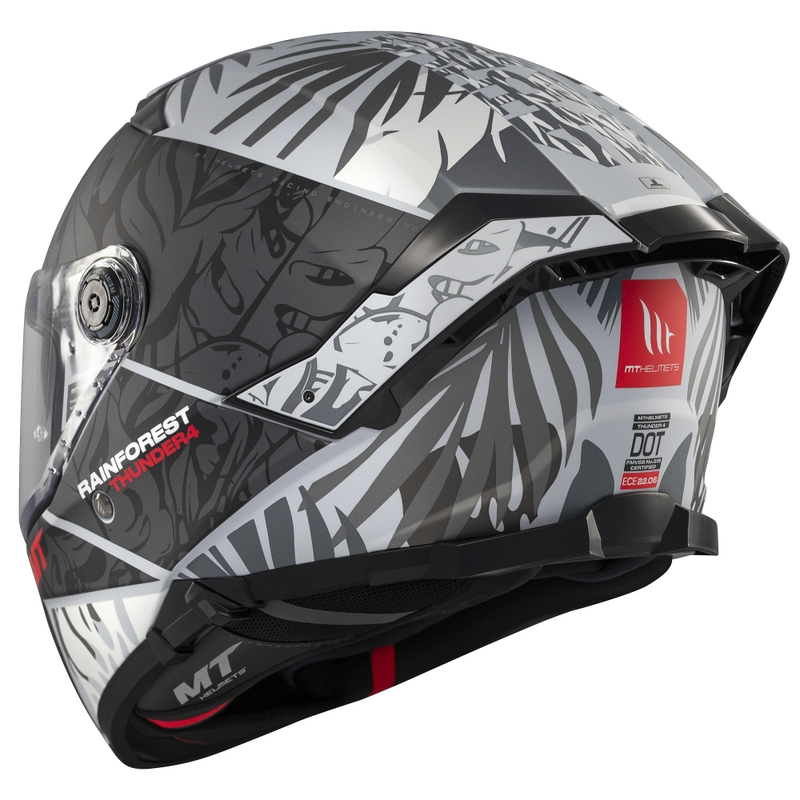 Integrierter Motorradhelm MT Thunder 4 SV Rainforest mattschwarz-weiß