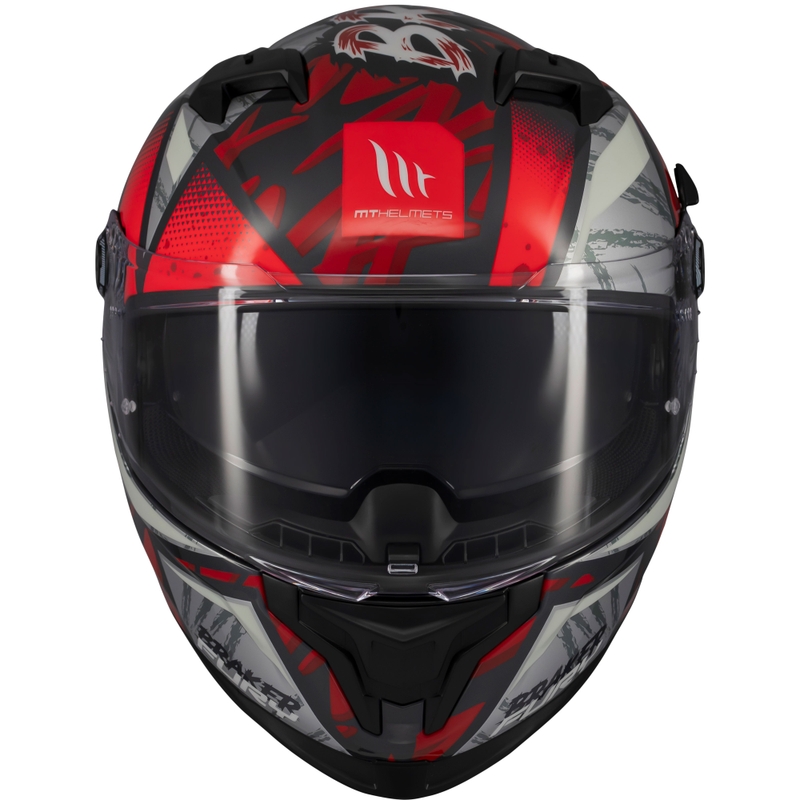 Integrierter Motorradhelm MT Braker SV Fury schwarz-grau-rot