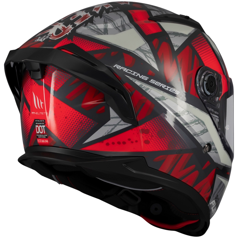 Integrierter Motorradhelm MT Braker SV Fury schwarz-grau-rot