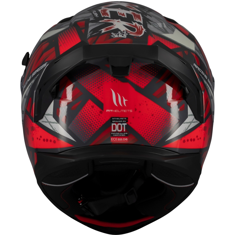 Integrierter Motorradhelm MT Braker SV Fury schwarz-grau-rot