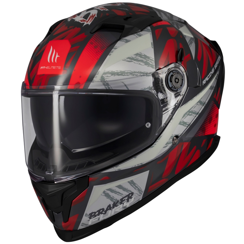 Integrierter Motorradhelm MT Braker SV Fury schwarz-grau-rot