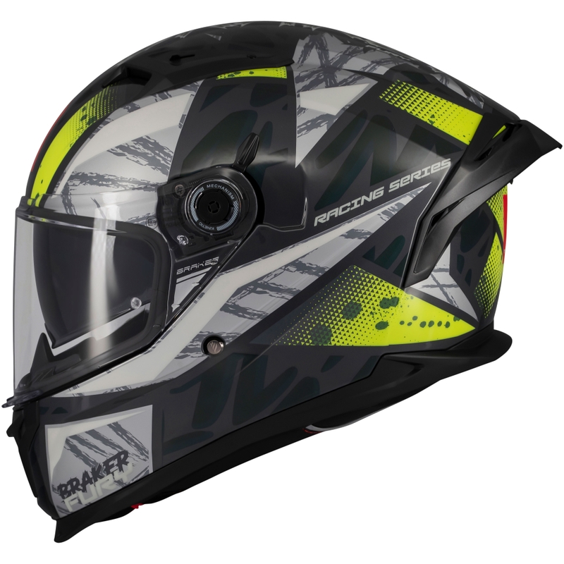 Integrierter Motorradhelm MT Braker SV Fury grau-fluogelb