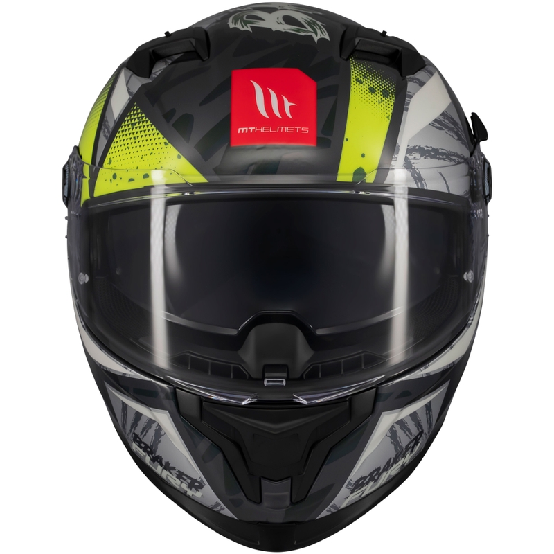 Integrierter Motorradhelm MT Braker SV Fury grau-fluogelb