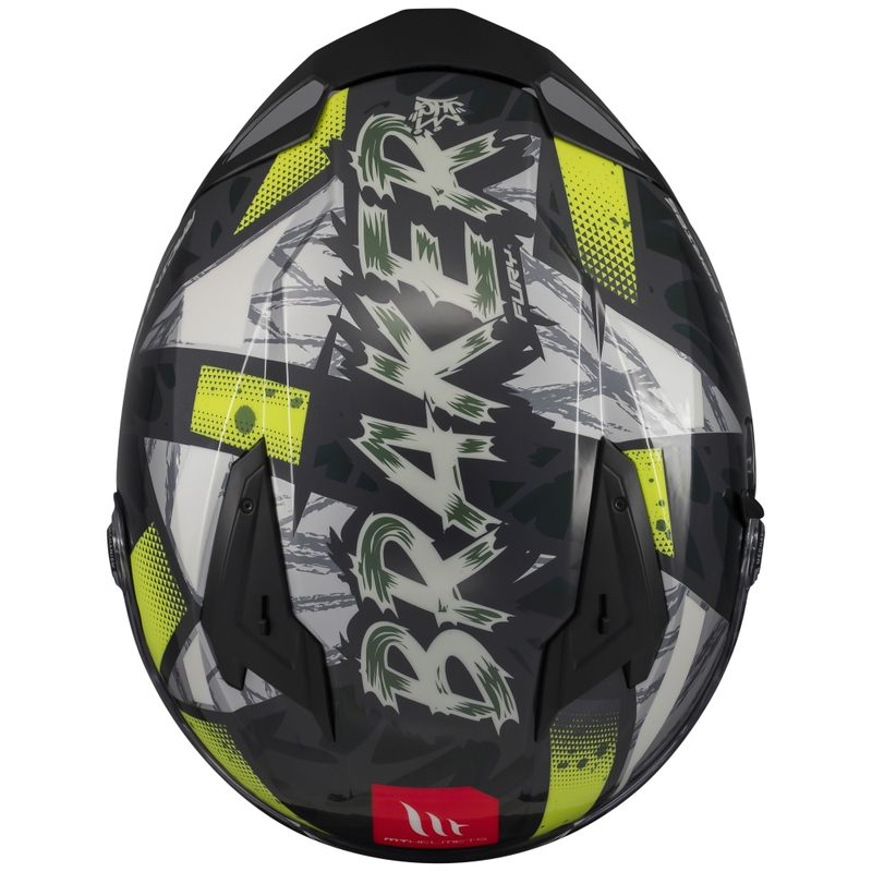 Integrierter Motorradhelm MT Braker SV Fury grau-fluogelb