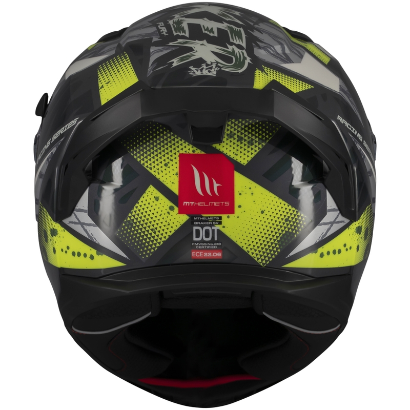 Integrierter Motorradhelm MT Braker SV Fury grau-fluogelb