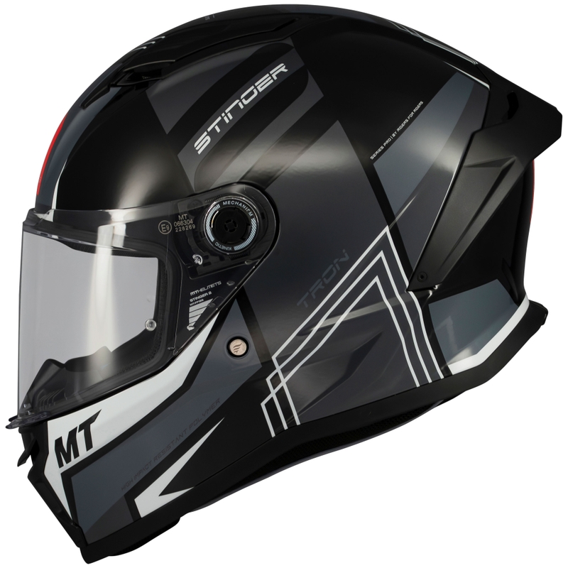 Integrierter Motorradhelm MT Stinger 2 Tron schwarz-grau