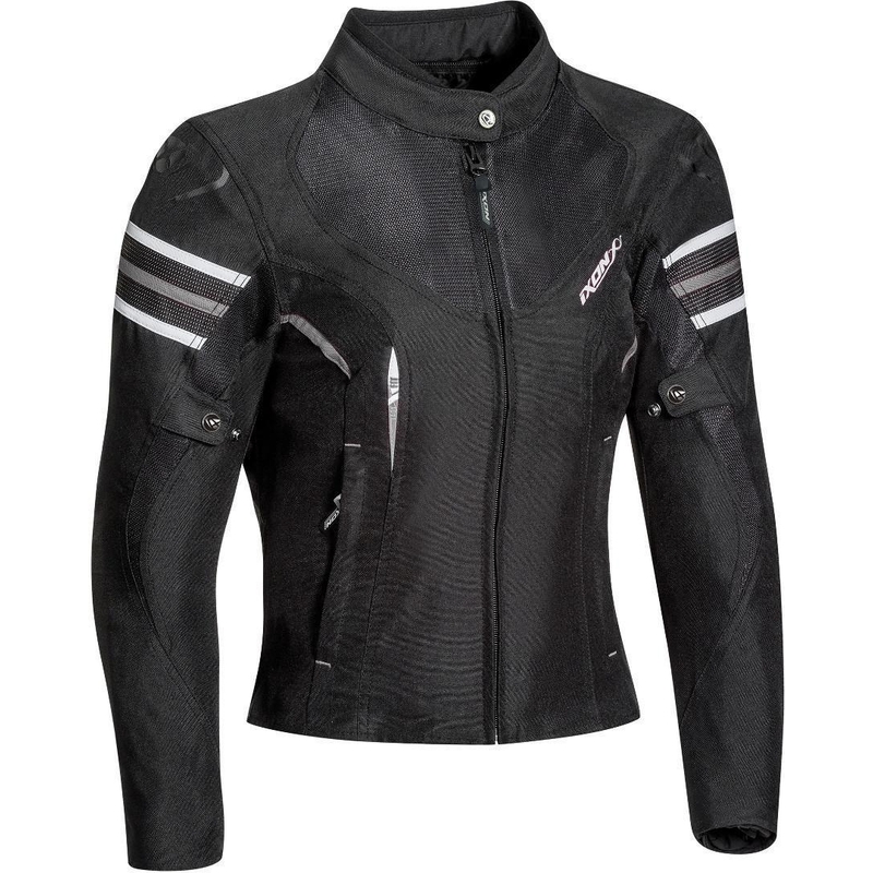 Damen Motorradjacke IXON Ilana schwarz und weiß Ausverkauf