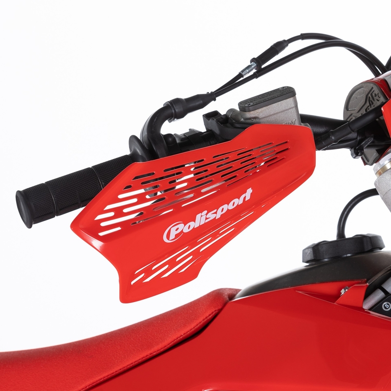 Handguard POLISPORT MX FORCE with universal handlebar mounting kit weiß