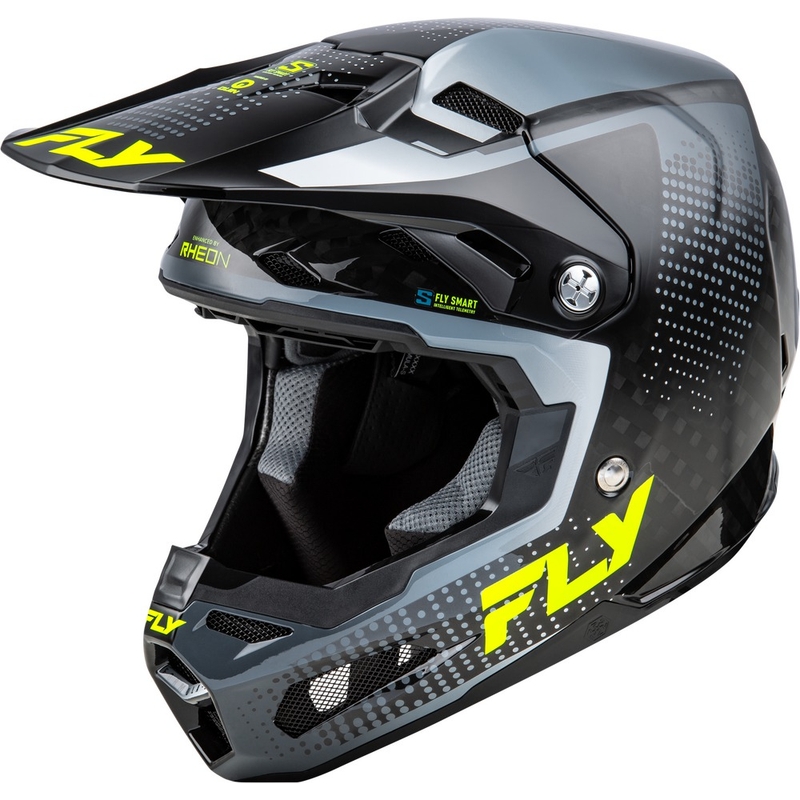 Motocrosshelm FLY Racing Formula S Carbon Grau-Neongelb