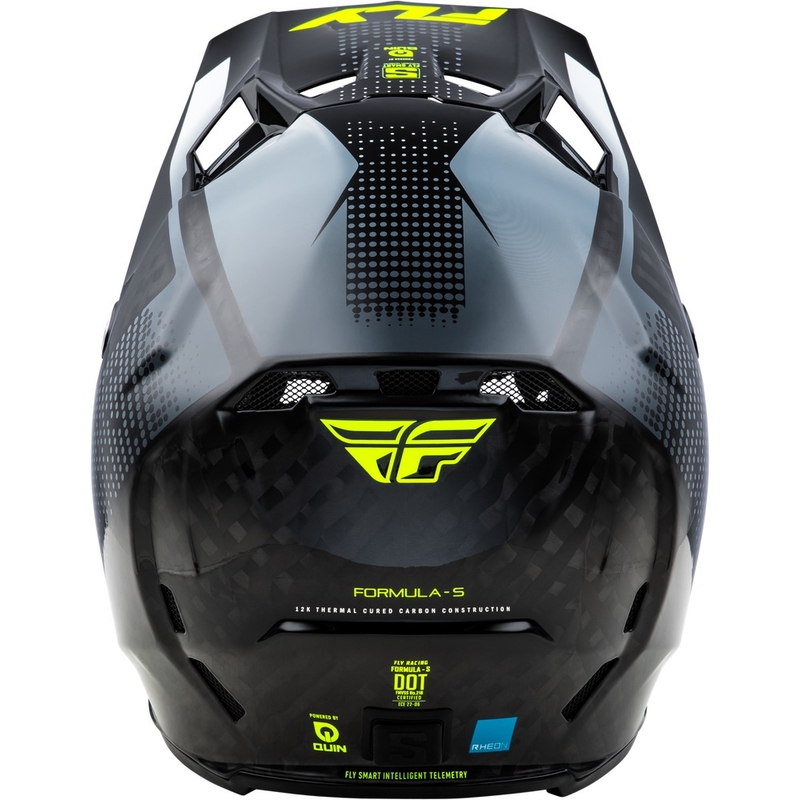 Motocrosshelm FLY Racing Formula S Carbon Grau-Neongelb