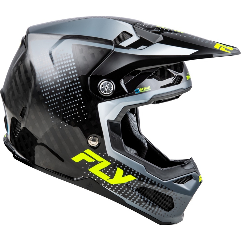 Motocrosshelm FLY Racing Formula S Carbon Grau-Neongelb