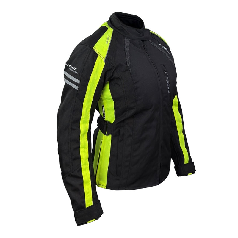 Damen Motorradjacke Roleff Venedig schwarz-fluogelb