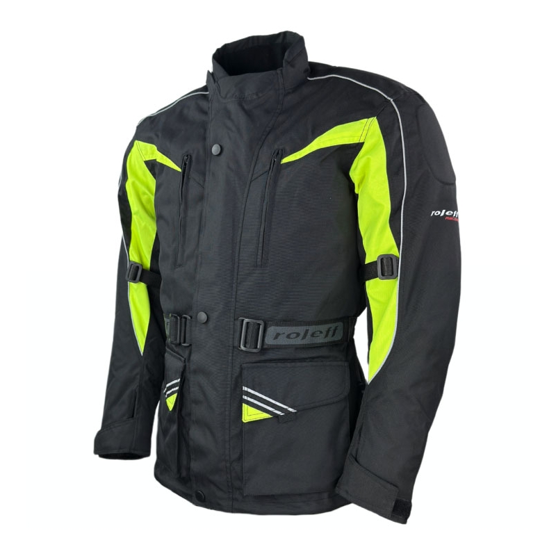 Motorradjacke Roleff Kodra schwarz-fluogelb