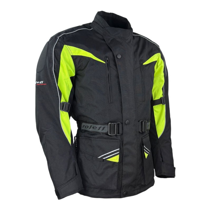 Motorradjacke Roleff Kodra schwarz-fluogelb