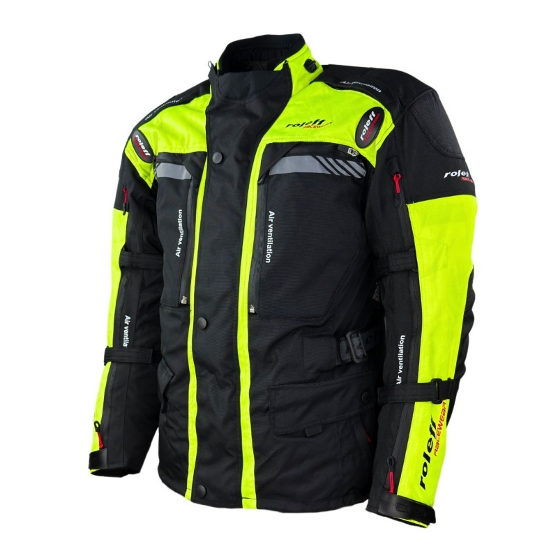 Roleff Kodra Enduro Motorradjacke schwarz-fluogelb